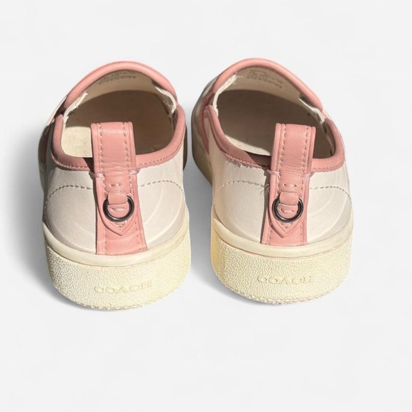 Coach C115 slip-ons - leather with pink peony trim. Size 7.5 - Picture 5 of 7